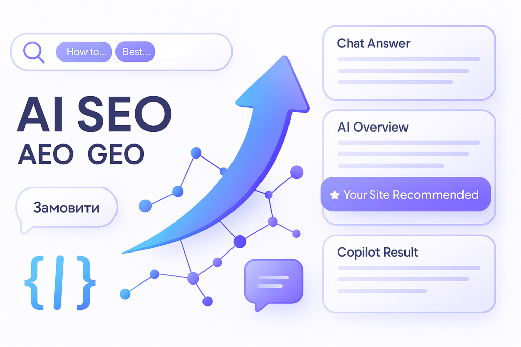 AI SEO / AEO / GEO — просування сайту в ШІ-пошуку (ChatGPT, Google SGE, Copilot, Claude) - foto